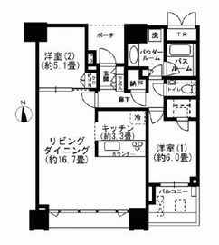 ドゥ・トゥール 16階 間取り図