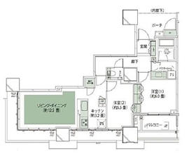 ドゥ・トゥール 21階 間取り図