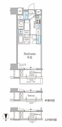 THE AXIS KOJIMACHI (ジアクシス麹町) 404 間取り図