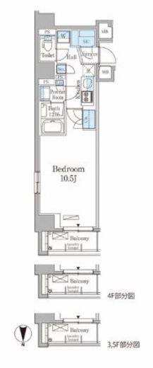 THE AXIS KOJIMACHI (ジアクシス麹町) 502 間取り図