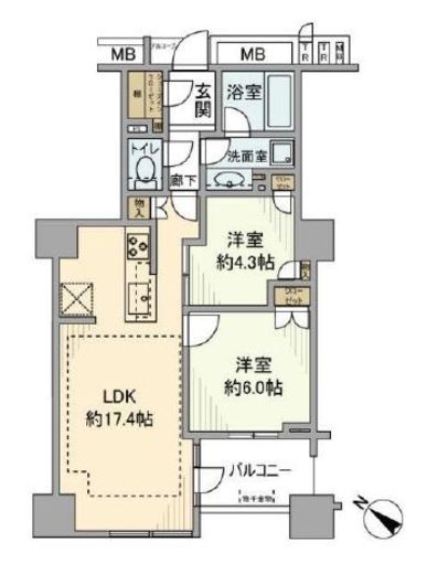 ブリリアマーレ有明 19階 間取り図