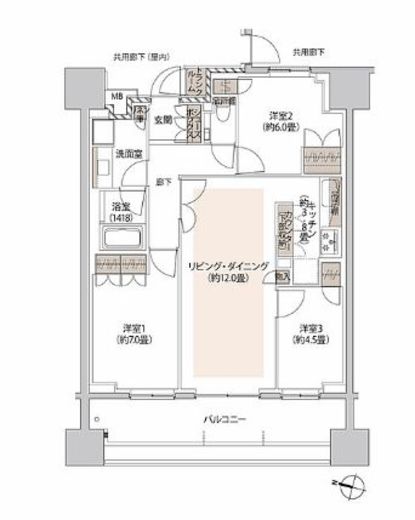 ザ・パークハウス本郷 4階 間取り図