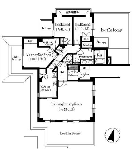 パークハウスジオ六番町 5階 間取り図