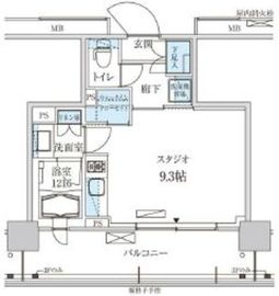 パークアクシス菊川ステーションゲート 410 間取り図