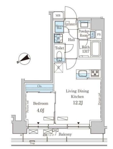パークアクシス日本橋茅場町 202 間取り図
