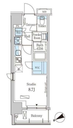 パークアクシス日本橋茅場町 405 間取り図