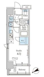 パークアクシス日本橋茅場町 805 間取り図