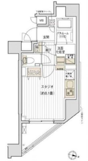 デュオヴェール飯田橋 4階 間取り図