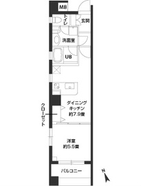 カスタリア新富町4 401 間取り図