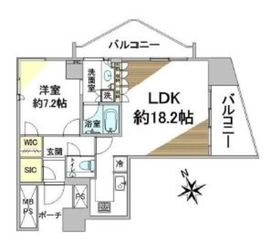 品川Vタワー タワー棟 13階 間取り図