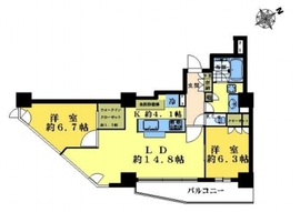 パークタワー東中野 8階 間取り図