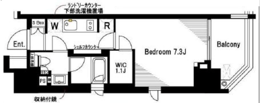 パークリュクス東麻布mono 7階 間取り図