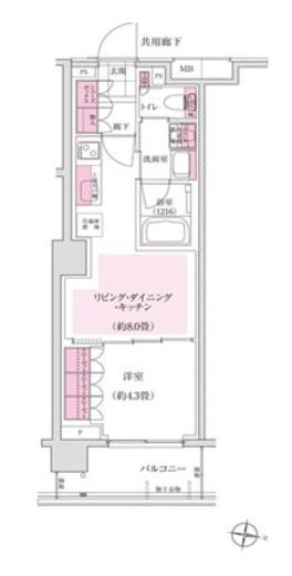 ディームス東陽町 207 間取り図