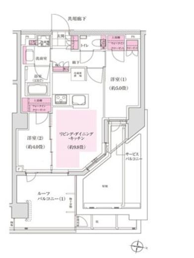 ディームス東陽町 407 間取り図