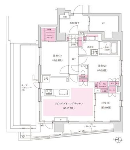 ディームス東陽町 1001 間取り図