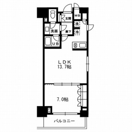 レジディア杉並方南町 713 間取り図