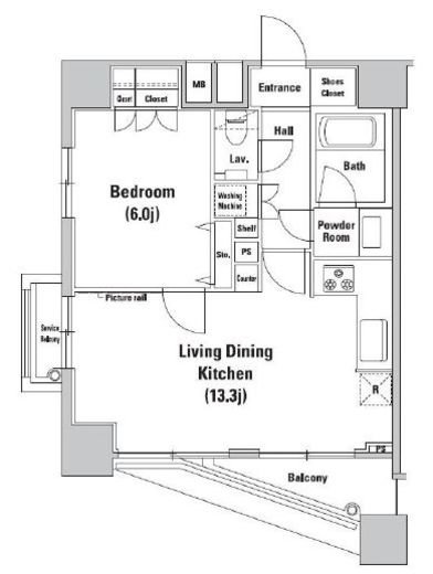 ファーストリアルタワー新宿 2309 間取り図