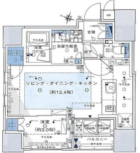 プレミスト渋谷宮益坂 11階 間取り図