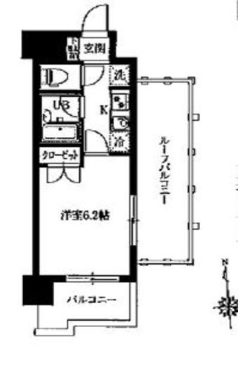 レジデンス門前仲町 1105 間取り図