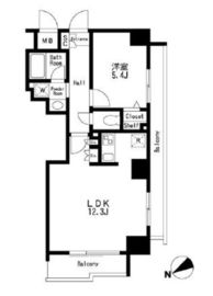 築地明石町デュープレックスリズ 502 間取り図