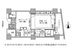 アクティ汐留 4002 間取り図