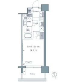 プレジリア新富町 603 間取り図