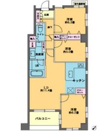 カスタリア人形町 1202 間取り図