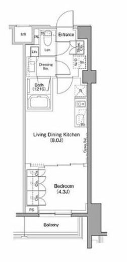 ザ・パークハビオ柿の木坂 306 間取り図