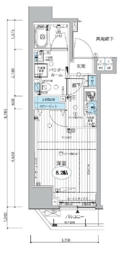 メインステージ三田アーバンスクエア 12階 間取り図