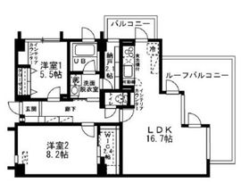 レジディア六本木檜町公園 801 間取り図