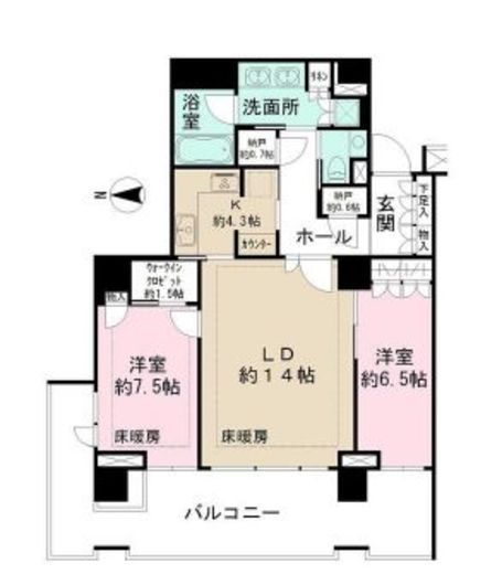 広尾ガーデンフォレスト 7階 間取り図
