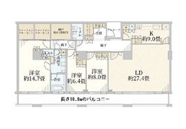 ブリリアタワー東京 45階 間取り図