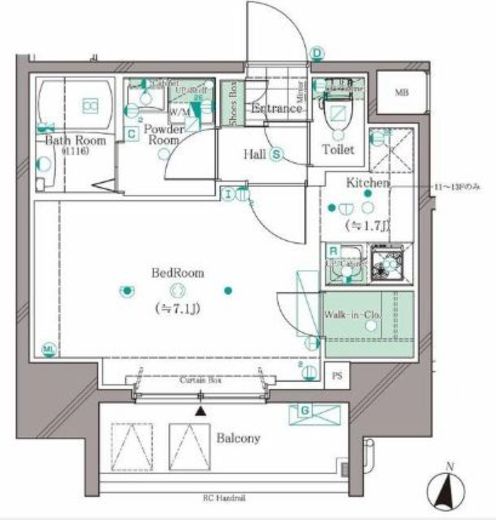ガリシア笹塚 5階 間取り図