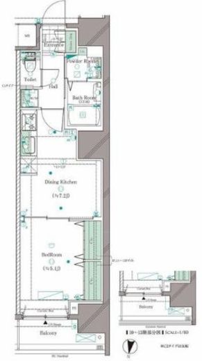 ガリシア笹塚 8階 間取り図