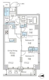 パークアクシス市谷加賀町 202 間取り図