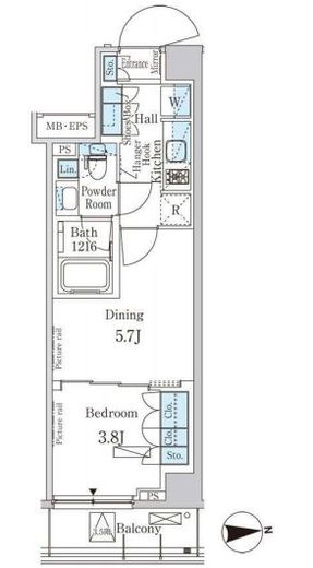パークアクシス市谷加賀町 303 間取り図