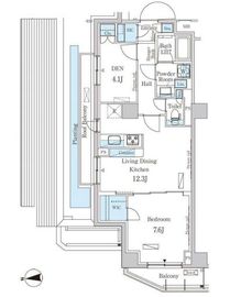 パークアクシス市谷加賀町 404 間取り図