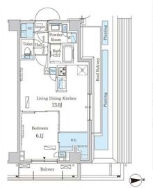 パークアクシス市谷加賀町 307 間取り図