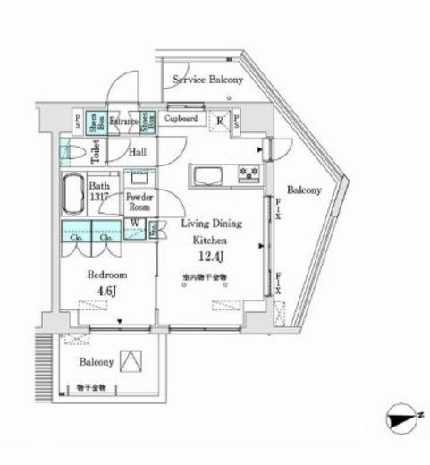 市谷仲之町ビューアパートメント 1103 間取り図