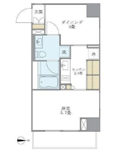 ブリリアイスト白金高輪 1003 間取り図