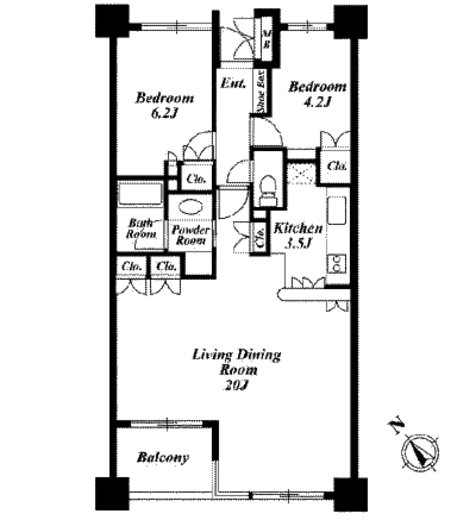 イトーピア麻布 12階 間取り図