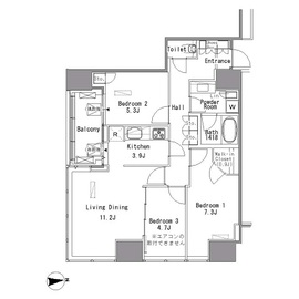 ホワイトタワー浜松町 1507 間取り図