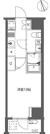 カーサスプレンディッド虎ノ門 202 間取り図