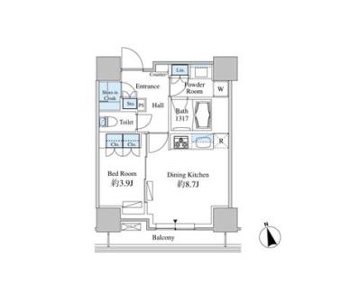 ベルファース芝浦タワー 704 間取り図