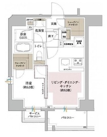 リストレジデンス上野黒門町 5階 間取り図