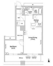 品川ハートビュータワー 1605 間取り図