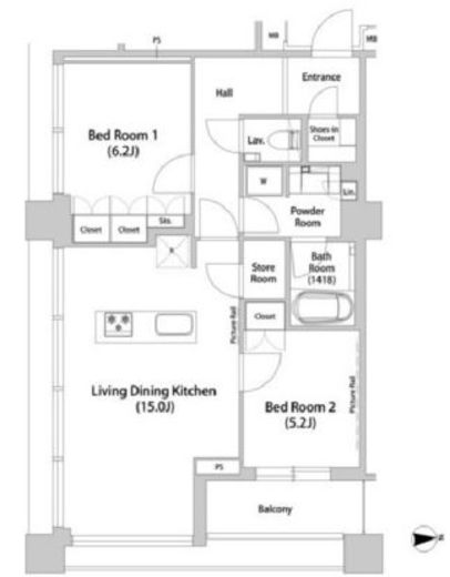 品川ハートビュータワー 1610 間取り図