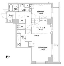 品川ハートビュータワー 2314 間取り図