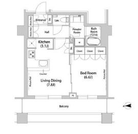 品川ハートビュータワー 1803 間取り図