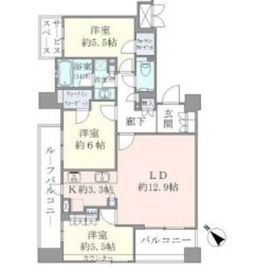 ジオ四谷坂町 5階 間取り図